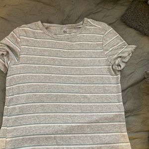 Cute cropped grey and light blue blouse